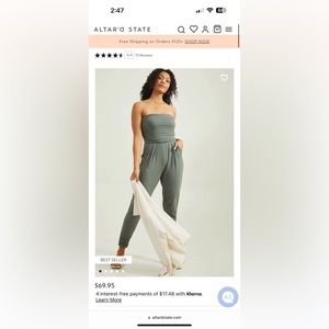 Eli jumpsuit strapless from alters state size medium comfy and it has pockets!!